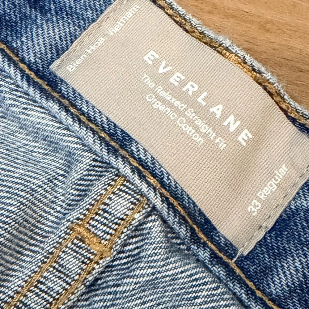 EVERLANE light wash denim jeans size 33 regular 100%cotton plus size - Picture 7 of 8